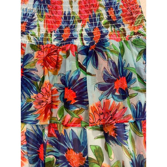 Milly Wyatt Paint Dahlia Print Mini Tiered High Waist Floral Skirt 4 Designer - Picture 4 of 5